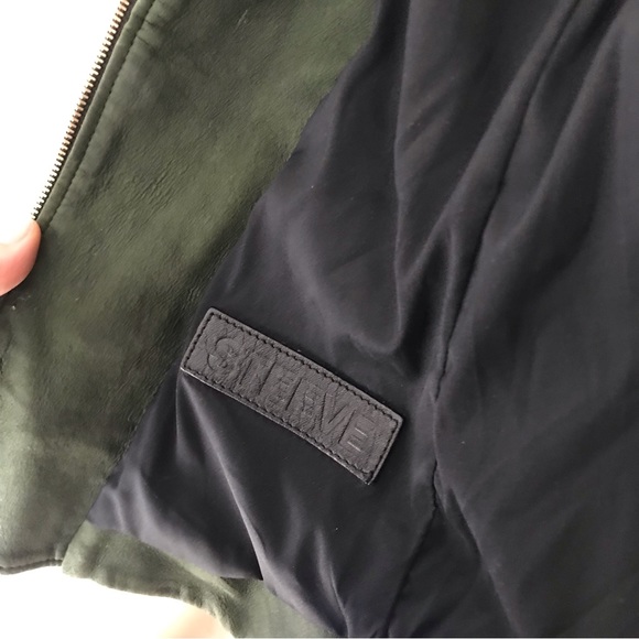 Jerome Dreyfusss Green Leather Fall Military Biker Jacket - Picture 7 of 8